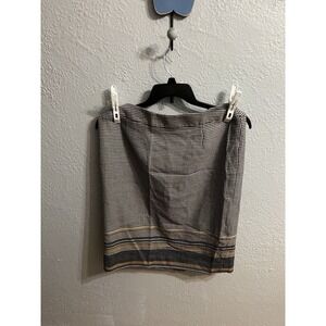 Pendleton‎ Gray Navy  Rust Herringbone  A Line Wool Skirt Womens Size 12
